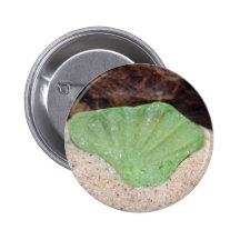 Green Beach Glass Pinback Buttons