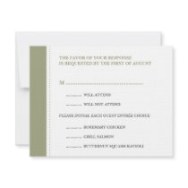 Green beaded border wedding RSVP response card