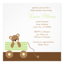Green Bear Custom Invitations