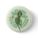 Green Bee Earthday by Mudge Studios buttons