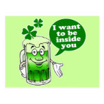 Green beer wants to be inside you post card