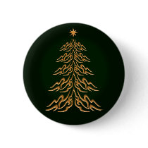 Green Bell Christmas Tree Button