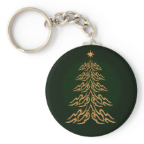 Green Bell Christmas Tree Key Chain