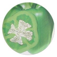 Green Bell Pepper Seed Packet Dinner Plate