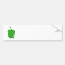 Green Bell Pepper. Whole. Bumper Sticker