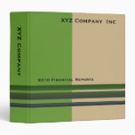 Green biege stripes 3 ring binder