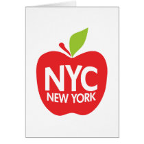 Green Big Apple NYC Greeting Card
