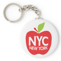 Green Big Apple NYC Key Chain