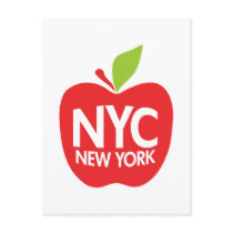 Green Big Apple NYC Postcard