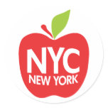 Green Big Apple NYC stickers