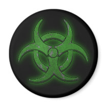 Green Biohazard Refrigerator Magnets