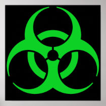 Green Biohazard Symbol Poster
