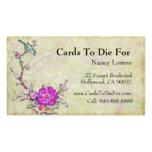 Green Bird on a Branch Business Card