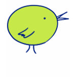 Green Bird With Blue Outline t-shirts