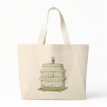 green birdcage jumbo tote canvas bags