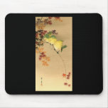 Green Birds on Maple Tree, Japanese Art c.1800s Mousepad