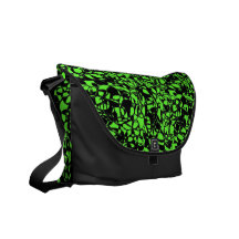 Green Black Abstract Pattern Messenger Bag