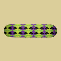 Green Black and Purple Evil Argyle Plaid skateboards
