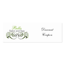 green ,black and white Chic discount coupon Business Card Template