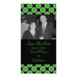 green black circles customized photo card