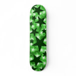 Green Black Glowing Stars Skateboard