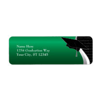 Green & Black Graduation Address Label