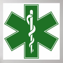 Green Black Grey Purple  Nurse EMS Star of Life
