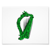 green black ornate harp music design.png art photo