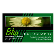 Green Black Photography w/ Photo template Business Card Template