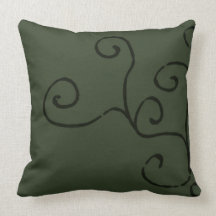 Green Black Throw Pillows