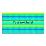 Green blue and yellow pattern custom photo card