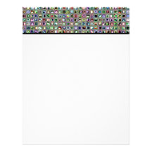 Green-Blue 'Bijoux' Textured Mosaic Tiles Pattern Letterhead Design