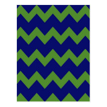 Green Blue Chevrons Postcard