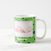 Green Blue Circles Custom Coffee Mug Cup Pattern