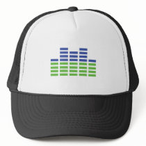 green blue equalizer audio sound trucker hat