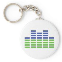 green blue equalizer audio sound keychain
