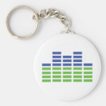 green blue equalizer audio sound keychain