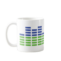 green blue equalizer audio sound mug