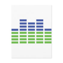 green blue equalizer audio sound post card
