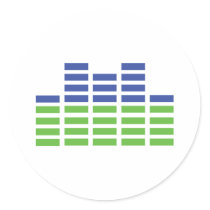 green blue equalizer audio sound round stickers