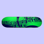 Green blue graffiti style text art skateboards