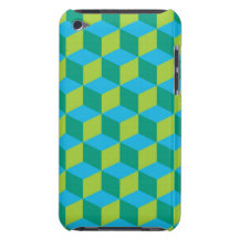 green blue optical illusion cubes Case-Mate iPod touch case