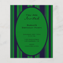 green blue striped party custom flyer