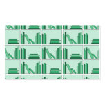 Green Books on Shelf. Business Card