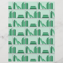 Green Books on Shelf. Flyer Design