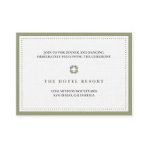 Green border bead wedding reception enclosure card