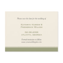 Green border custom wedding save the date postcard
