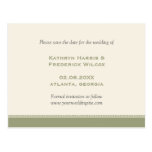 Green border custom wedding save the date postcard