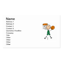 Green Boy Basketball Player t-shirts and Gifts Business Card Templates