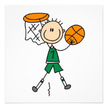 Green Boy Basketball Player t-shirts and Gifts Personalized Announcement